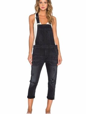Citizens Of Humanity Audrey Washed Black Denim Overalls